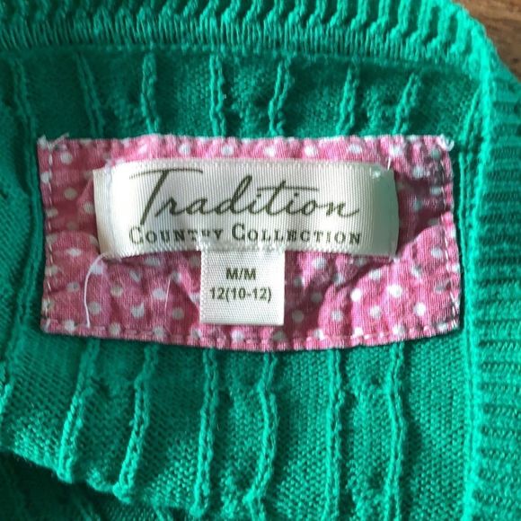 🌈  3/$20  90s country core cable knit pull over green sweater - Picture 7 of 8